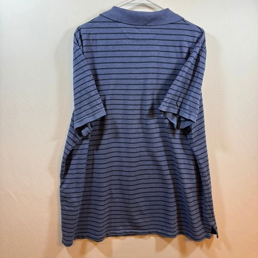 Polo Ralph Lauren Womens XL Classic Fit Striped Cotton Polo Shirt Blue Navy